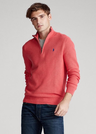 Polo Ralph Lauren Cotton Half-Zip Striktrøje Herre Danmark (GNVTA4182)